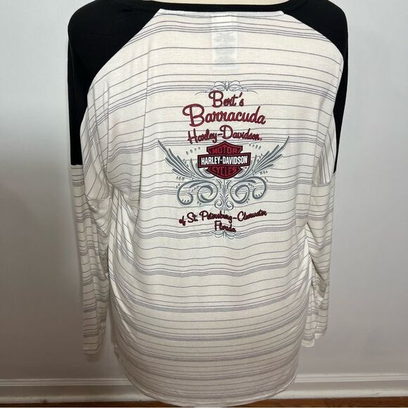 NWOT Harley Davidson Skull Front Plus Size Raglan Jersey -- 1X - Picture 8 of 12